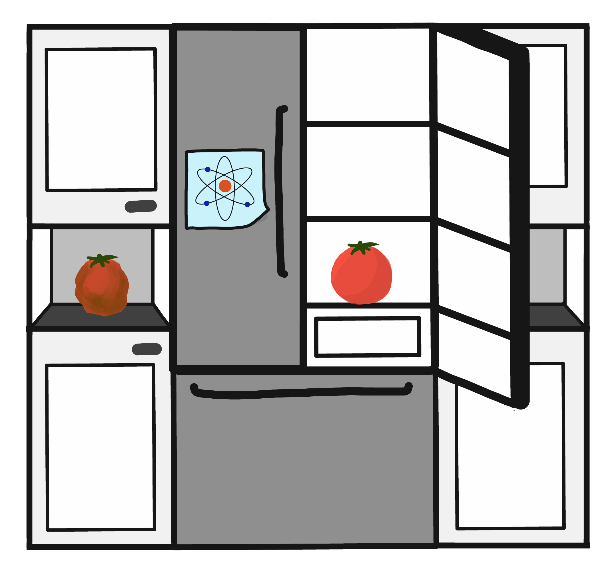 Produce inside a refrigerator will spoil less quickly than produce on the counter